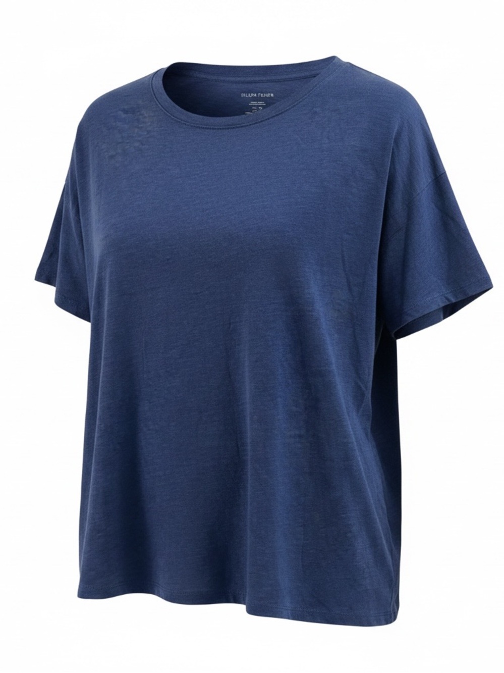 Eileen Fisher Organic Linen Jersey Short Sleeve Crew T-Shirt Denim XS NWT